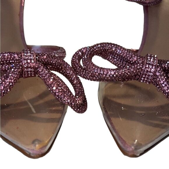 INC Rhinestone Laynea Pink Bow Double Ankle Strap Stiletto Heels Size 7 - Picture 5 of 8